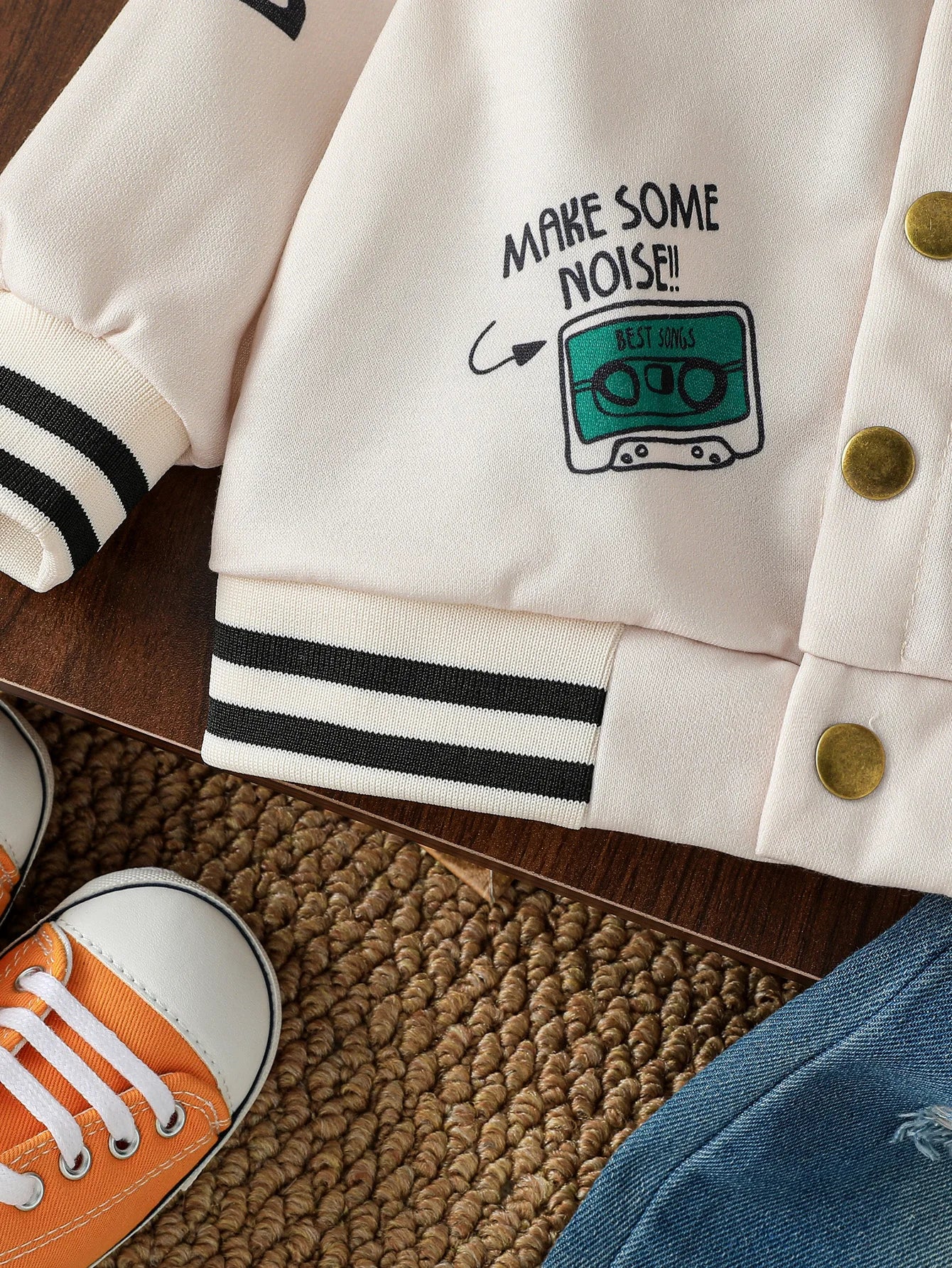 Baby Letter Print Sports Jacket 3M–3Y