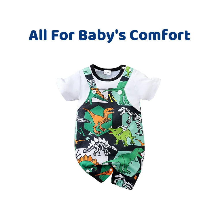 MOMSTAG Newborn Cartoon Dinosaur Bodysuit