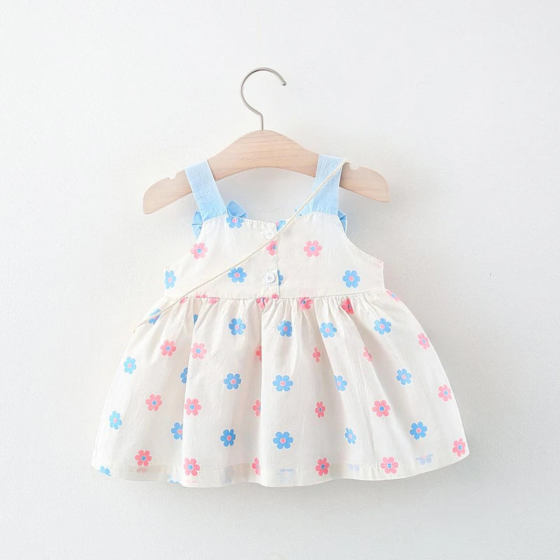 Printed Summer Dress with Bag – Girls