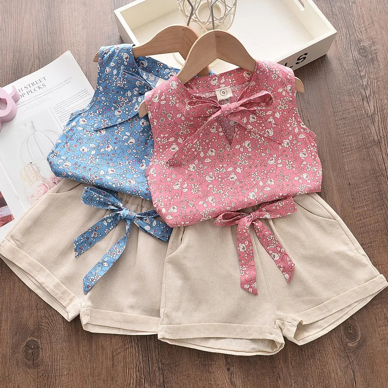 Baby Girls’ Summer Vest & Shorts Set