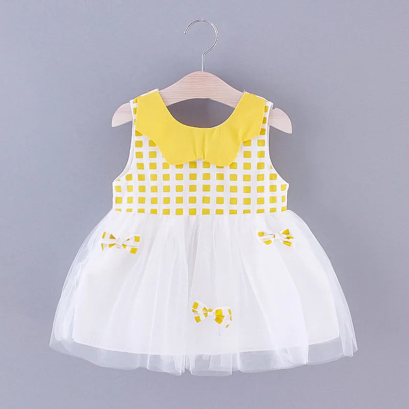 Mesh Grid, Bow Detail, Sleeveless Princess Beach Outfit