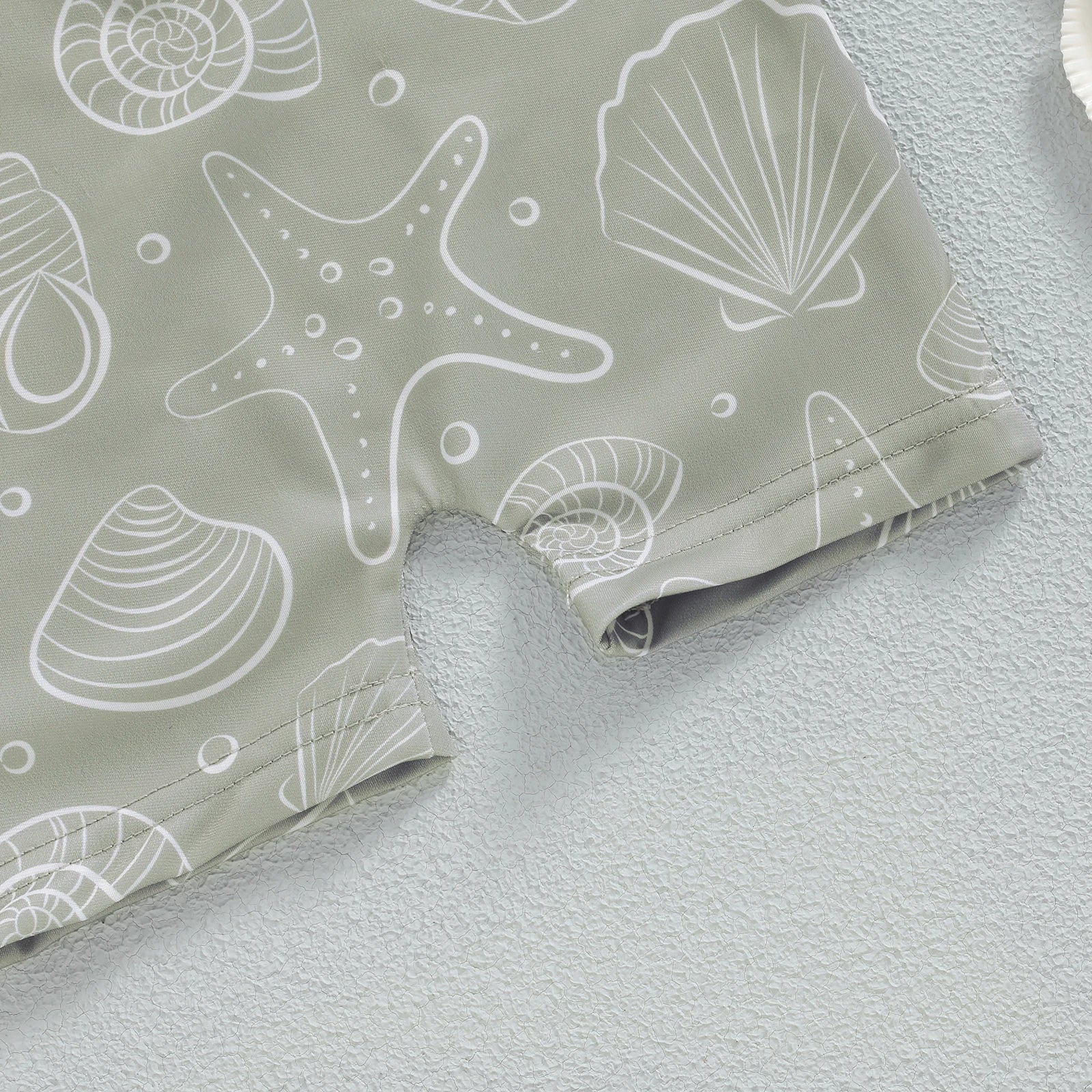 Boys' Sea Print Zipper Swimsuit
