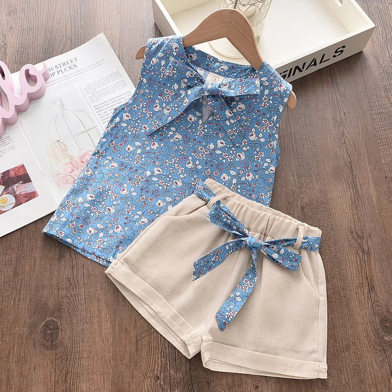 Baby Girls’ Summer Vest & Shorts Set