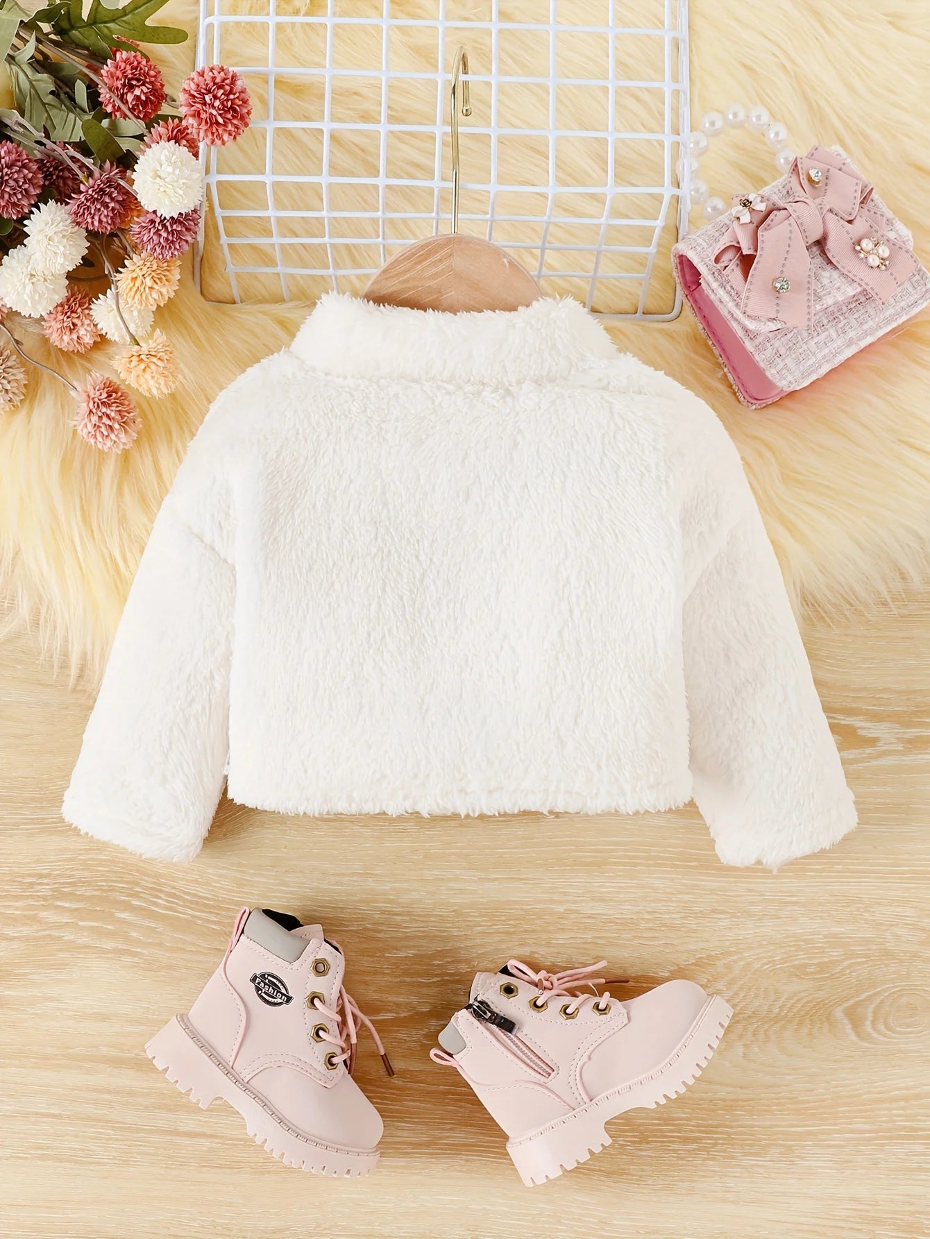 Baby Girl Plush Winter Jacket 3M-24M