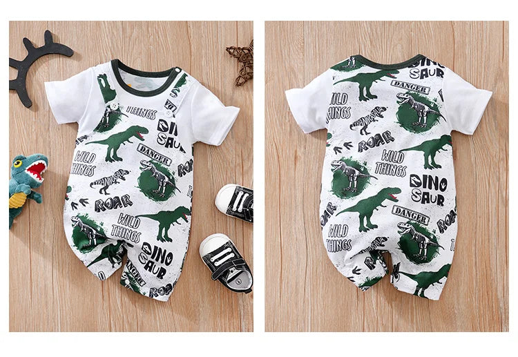 MOMSTAG Summer Cartoon Dinosaur Bodysuit