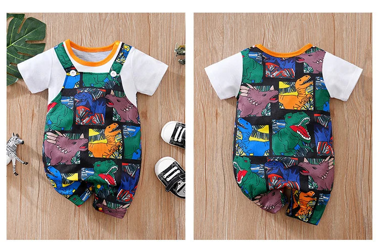 MOMSTAG Summer Cartoon Dinosaur Bodysuit