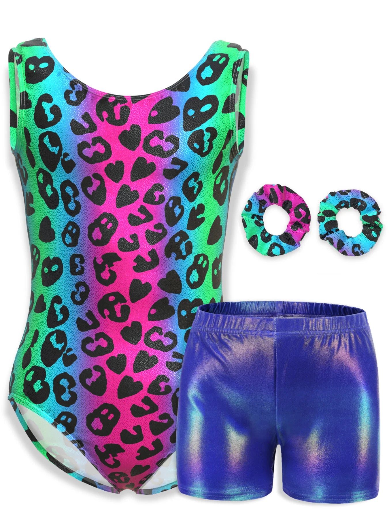 4-Piece Sleeveless Leotard Set for Girls