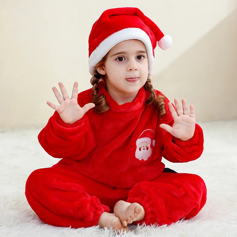 Kids Red Santa Bodysuit Romper Toddler Christmas Outfit