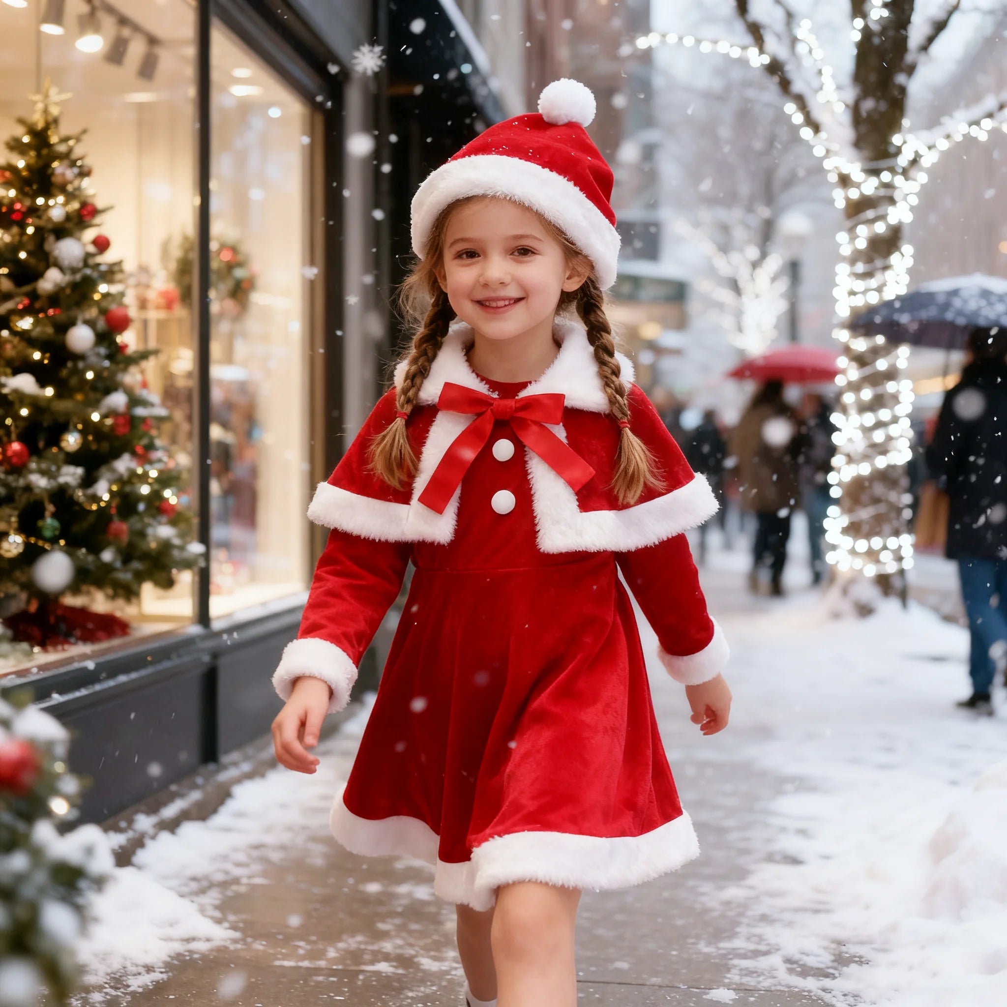 Christmas Santa Dress with Cape