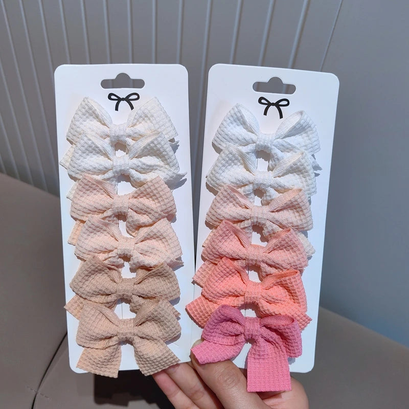 MOMSTAG 6-Piece Soft Cotton Bow Hairpin Set