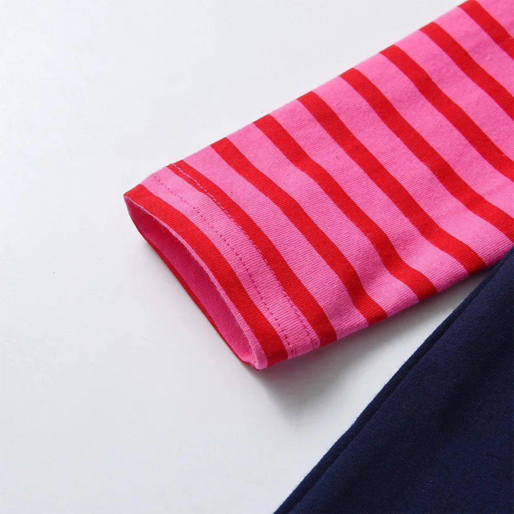 Cotton Snowflake Striped Dress