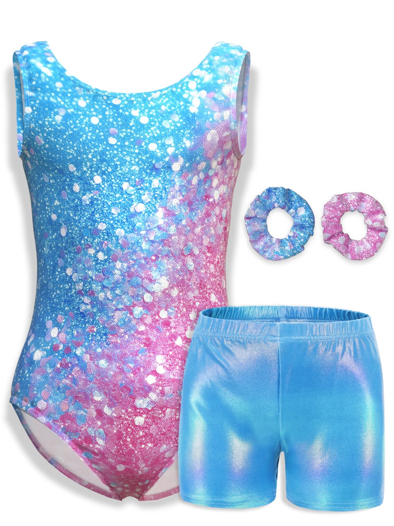 4-Piece Sleeveless Leotard Set for Girls