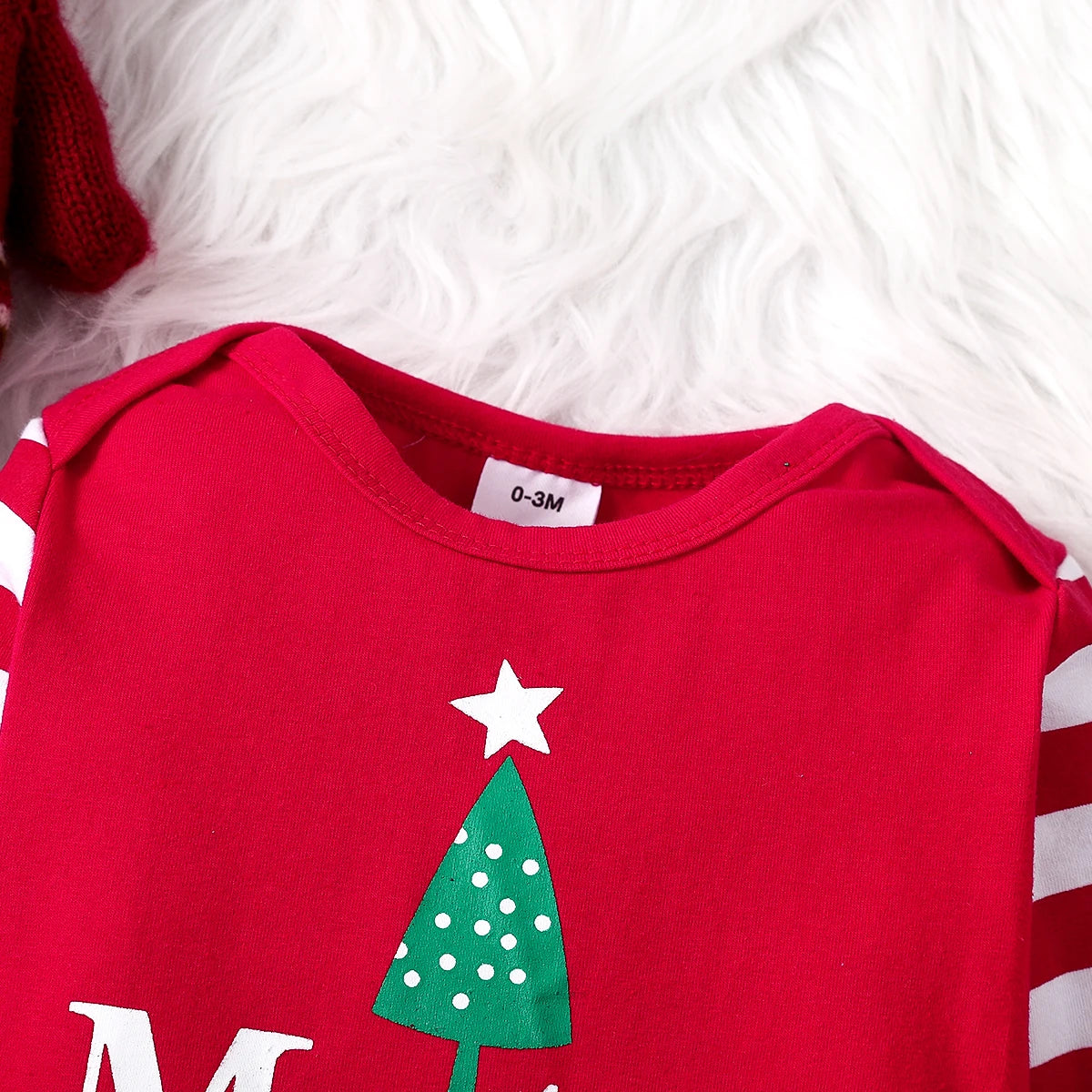Candy Cane Stripe Christmas Baby Romper Set