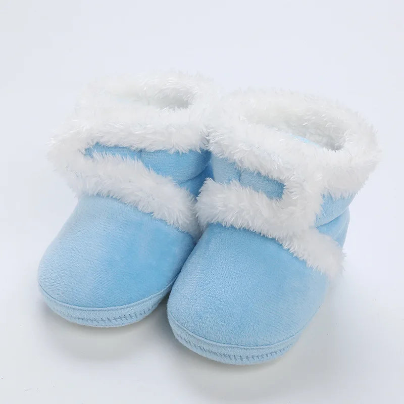 Solid Baby Booties with Pompom