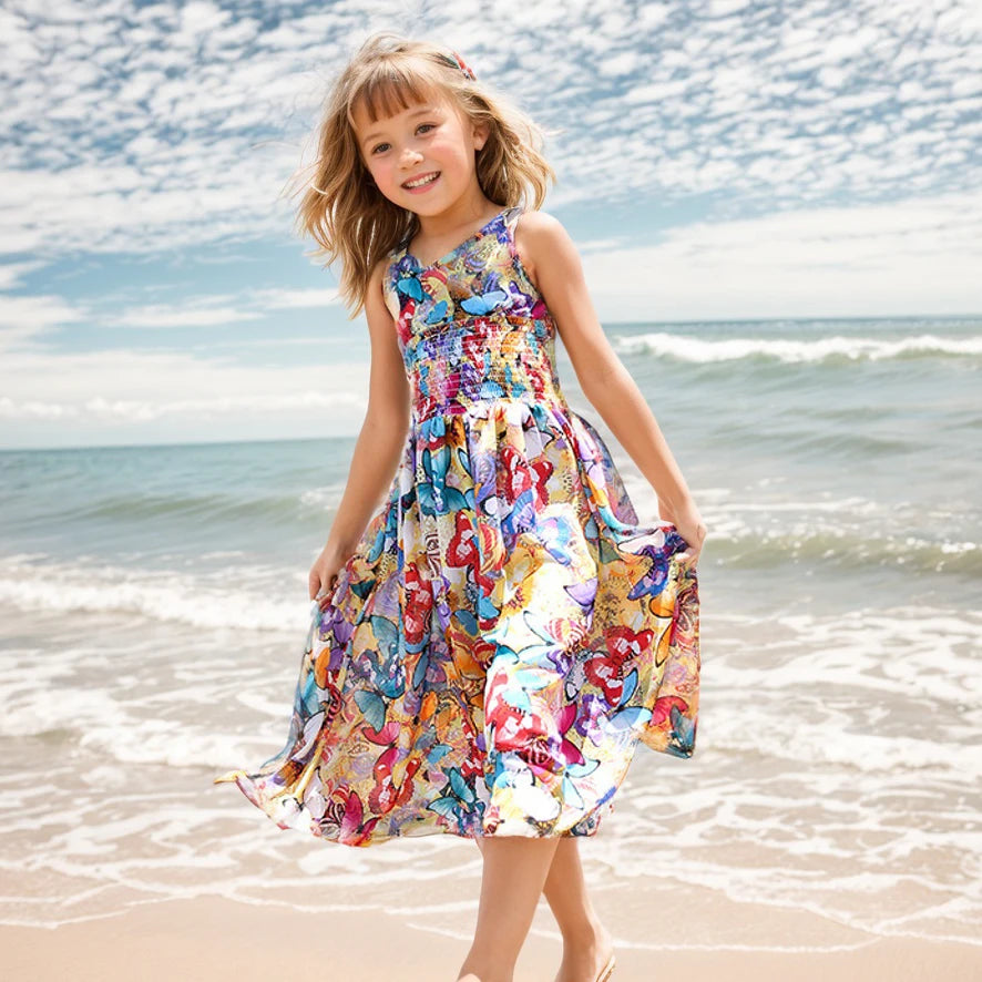 Flower Bohemian Summer Dress for Girls