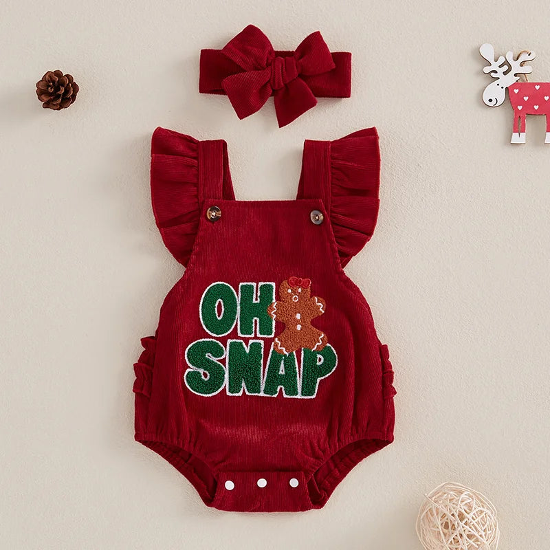 Gingerbread & Reindeer Christmas Baby Romper