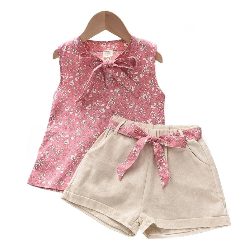 Baby Girls’ Summer Vest & Shorts Set