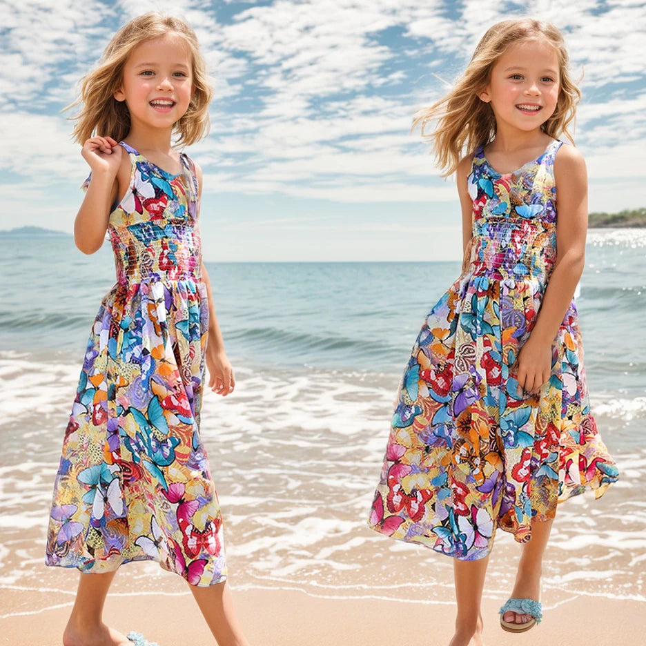 Flower Bohemian Summer Dress for Girls