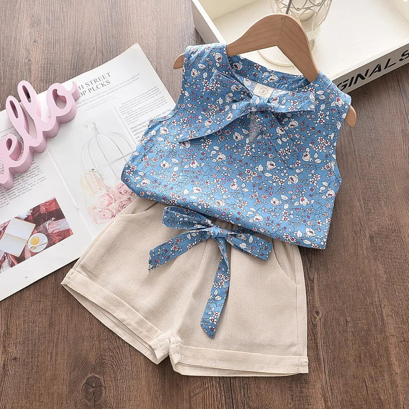 Baby Girls’ Summer Vest & Shorts Set