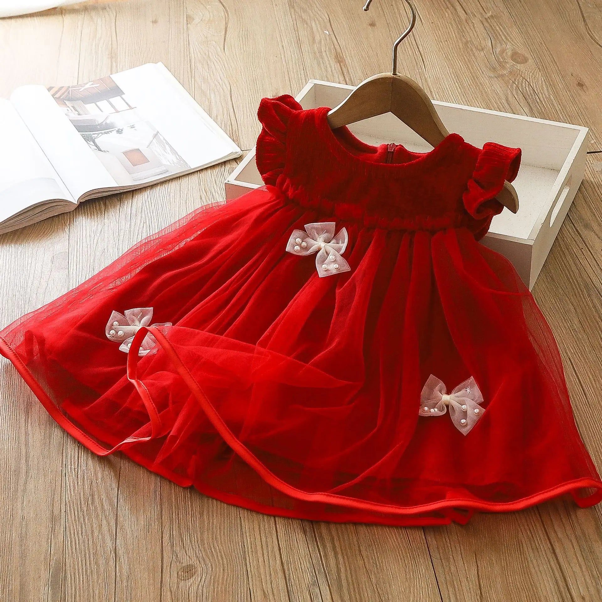 Bow Mesh Princess Style Dress