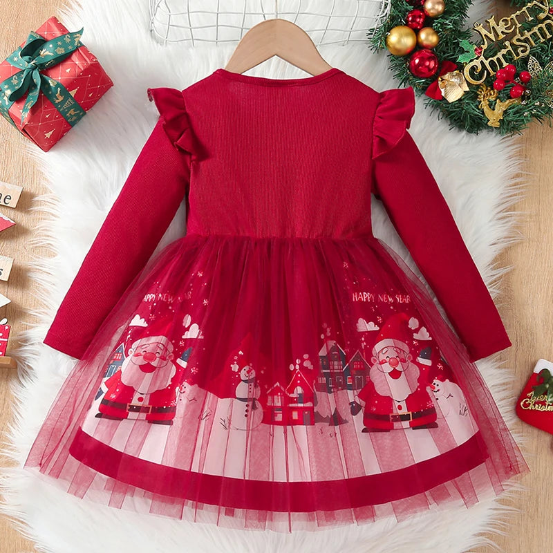 Christmas Girls Princess Dress 2025