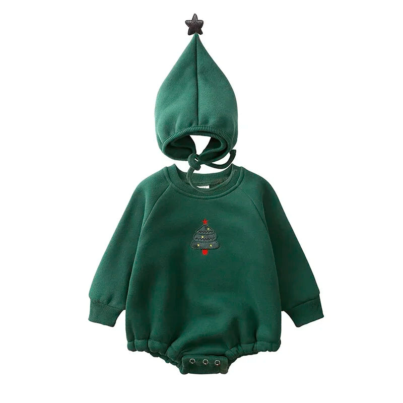 Christmas Baby Romper & Hat Set