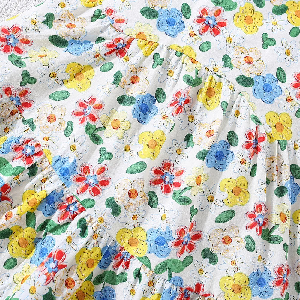 Summer Flower Print Beach Dress (Girls)
