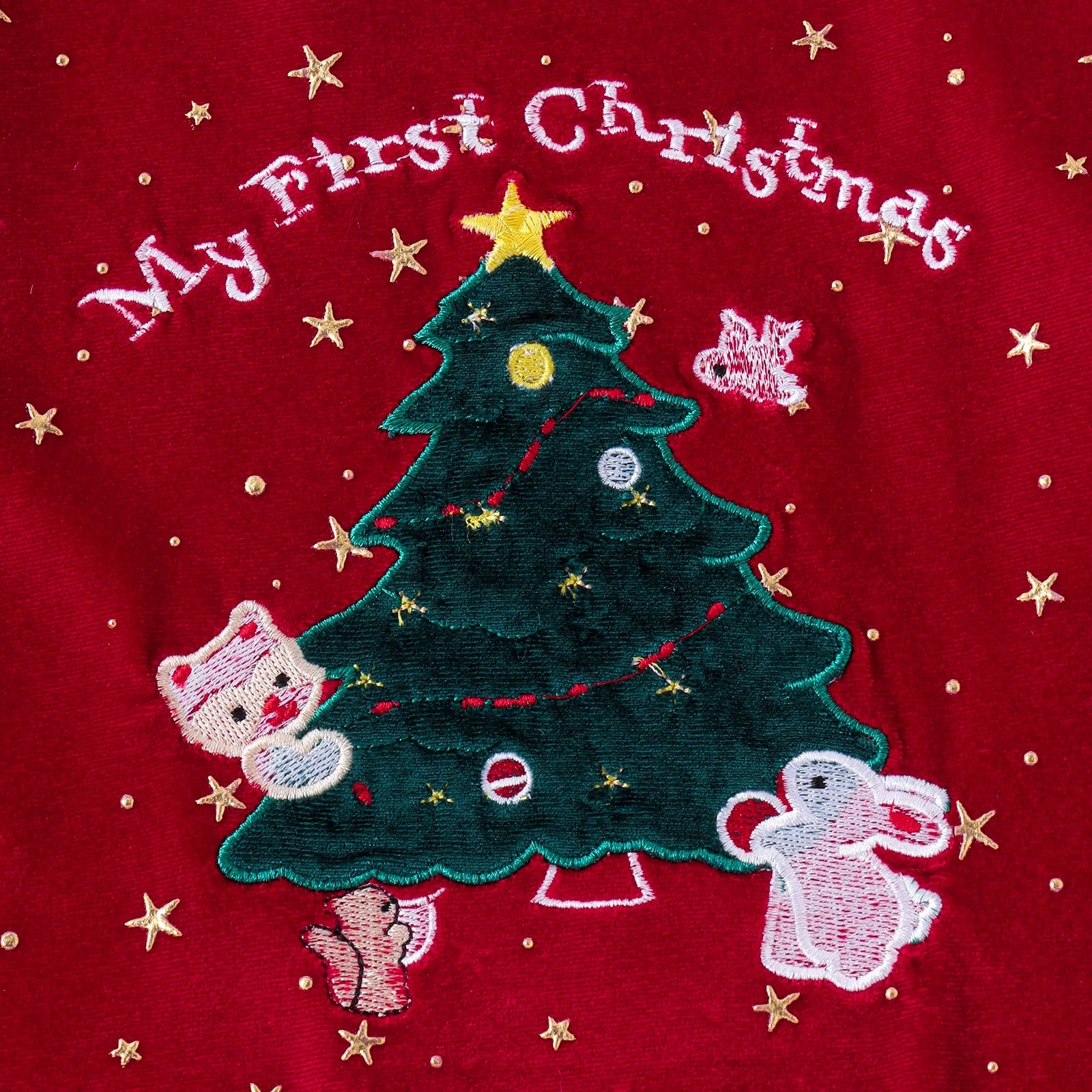 Sweet Red Velvet Christmas Jumpsuit for Baby Girls
