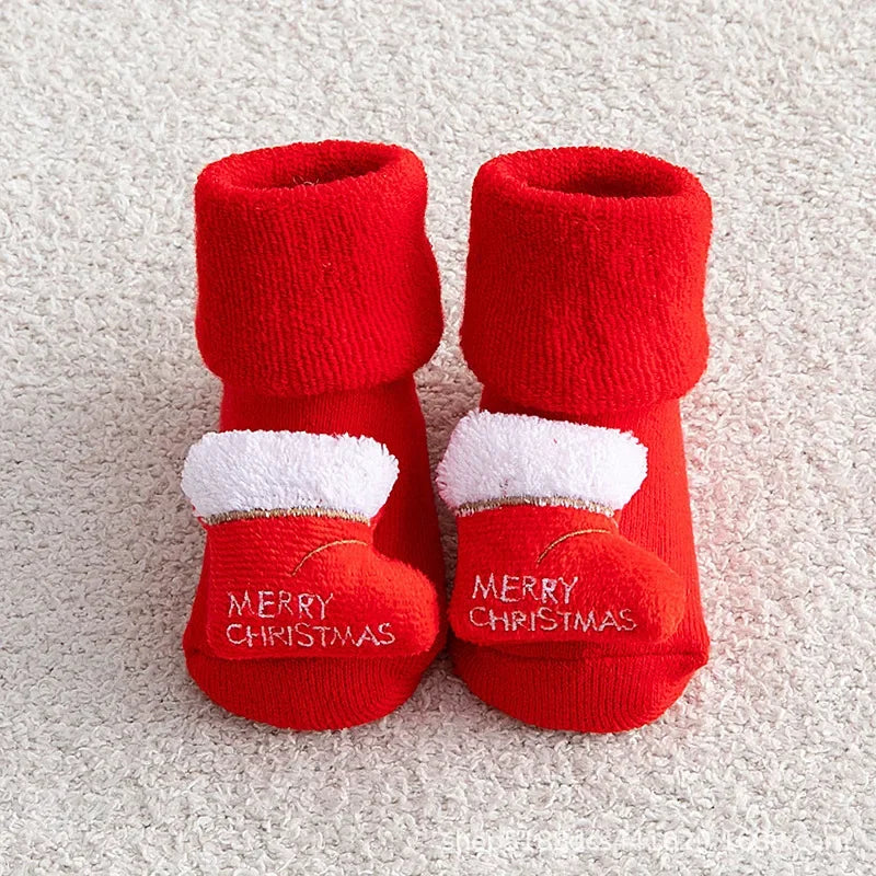 Knitted Santa Baby Cotton Socks