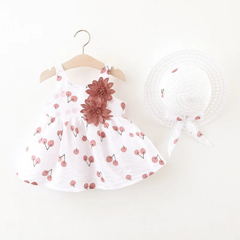 Summer Two-Flower Printed Skirt Set (Girls)