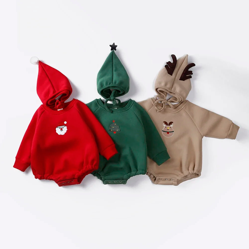 Christmas Baby Romper & Hat Set