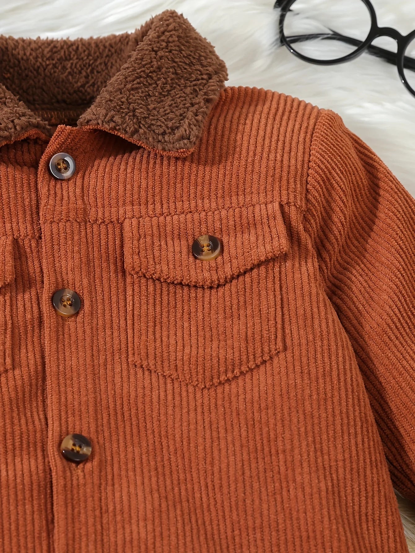 Baby Boy Fur Collar Jumpsuit