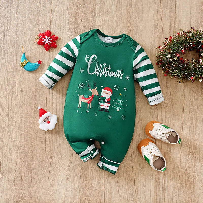 Baby Christmas Cartoon Long Sleeve Onesie