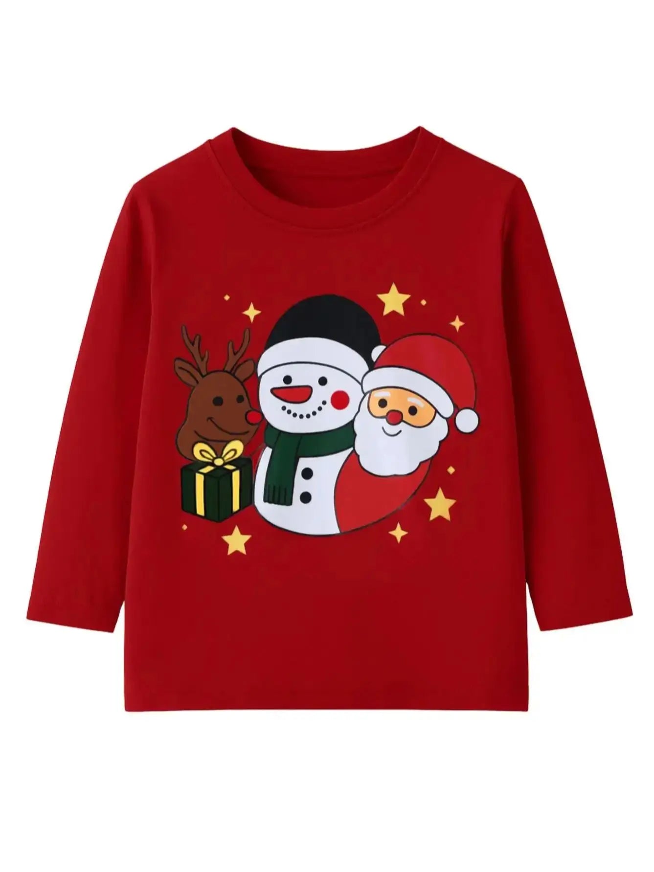 Girls’ Cotton Santa Long-Sleeve Tee