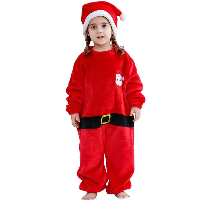 Kids Red Santa Bodysuit Romper Toddler Christmas Outfit