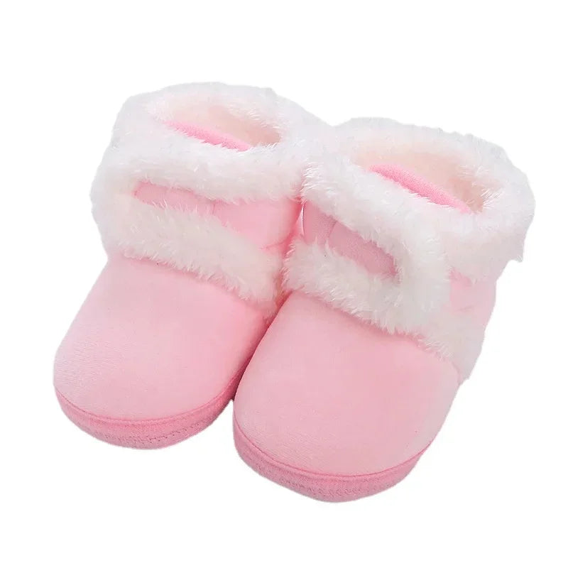 Solid Baby Booties with Pompom