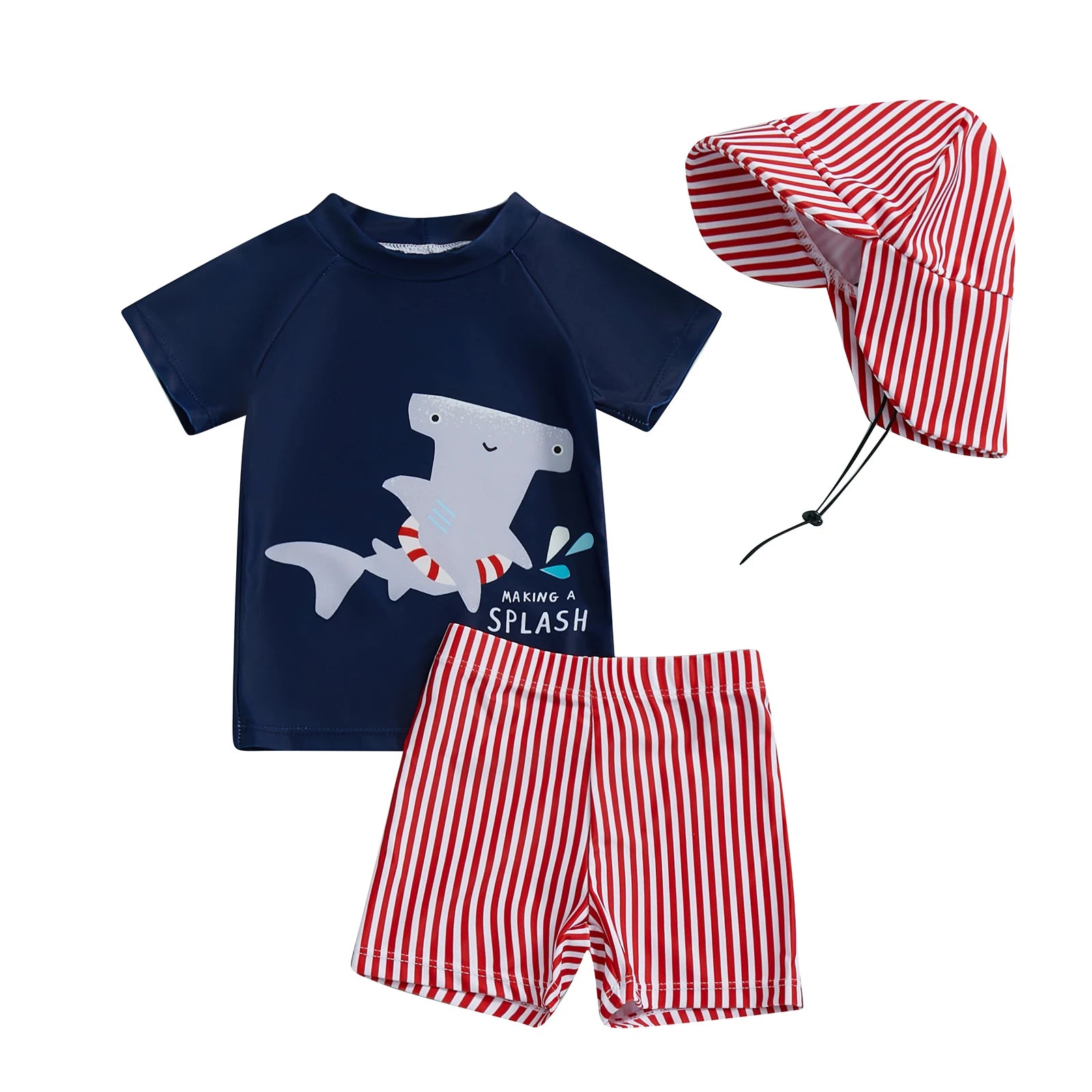 Baby boy Summer Swimsuit Set- Cute Shark Print