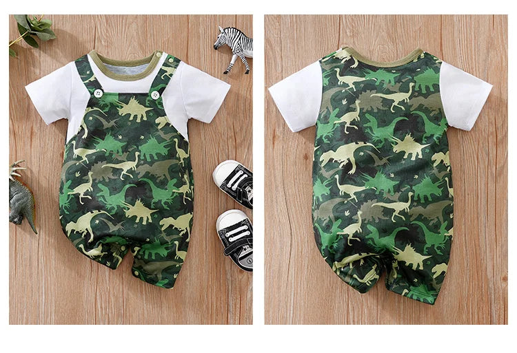 MOMSTAG Summer Cartoon Dinosaur Bodysuit