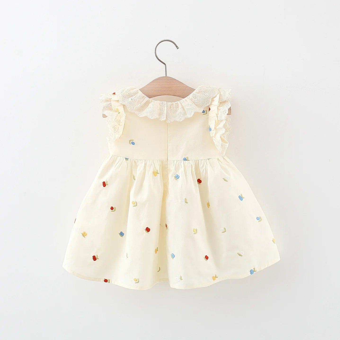 Korean Lace Flower Cotton Dress (Girls)