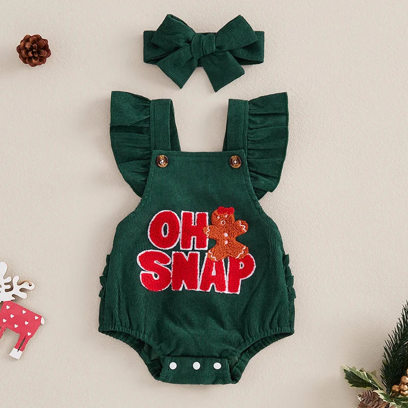 Gingerbread & Reindeer Christmas Baby Romper
