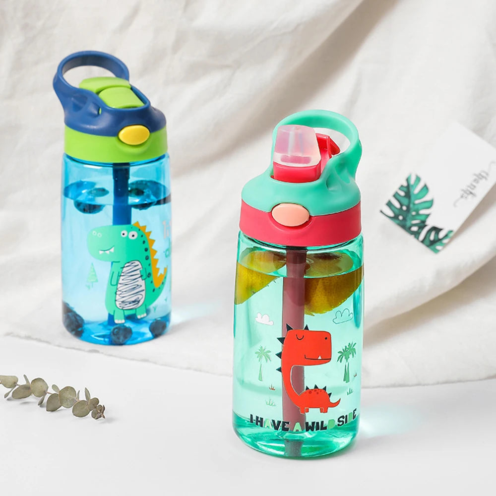 480ml Dinosaur Cartoon Leakproof Water Bottles for Kids