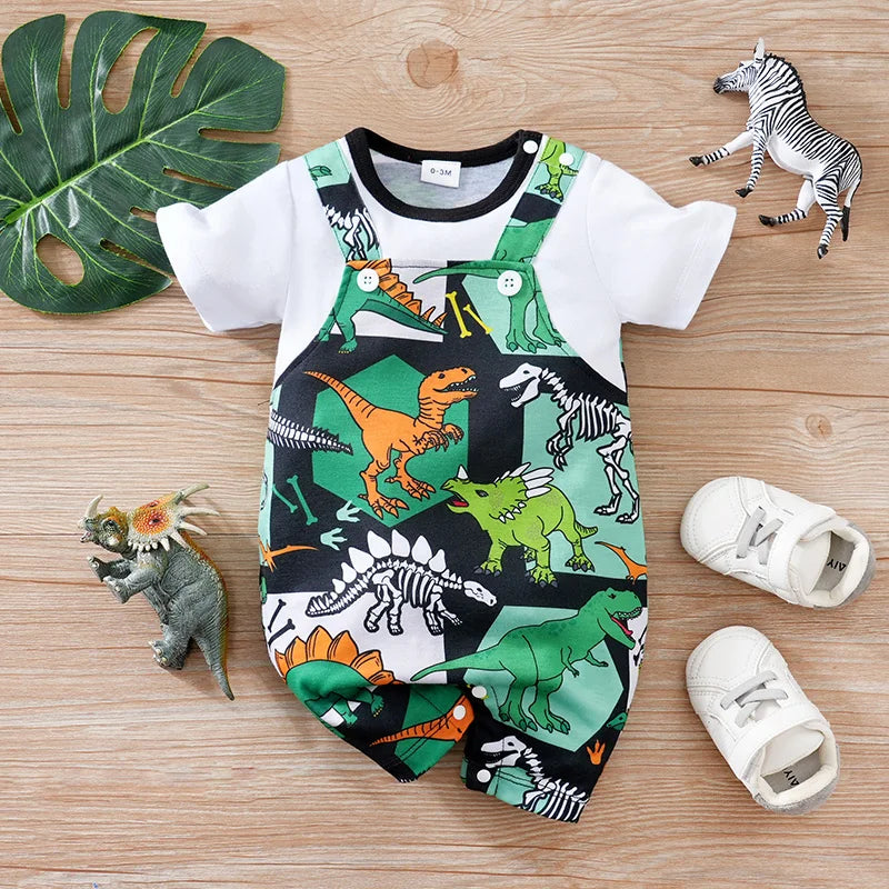 MOMSTAG Newborn Cartoon Dinosaur Bodysuit