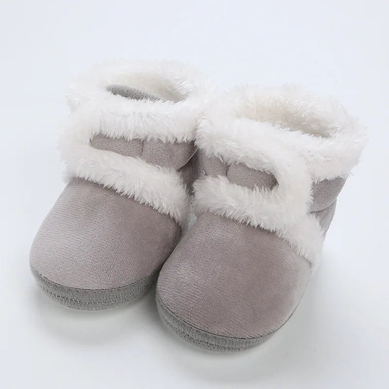 Solid Baby Booties with Pompom