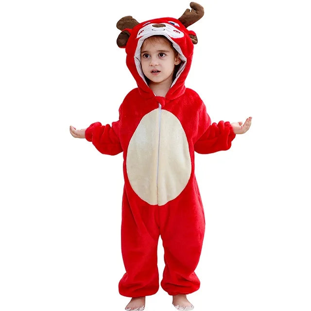 Baby Christmas Rompers Red Reindeer Costume