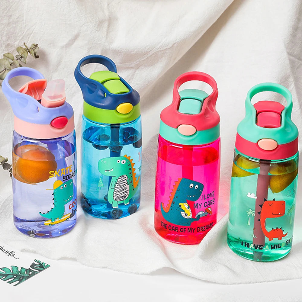 480ml Dinosaur Cartoon Leakproof Water Bottles for Kids