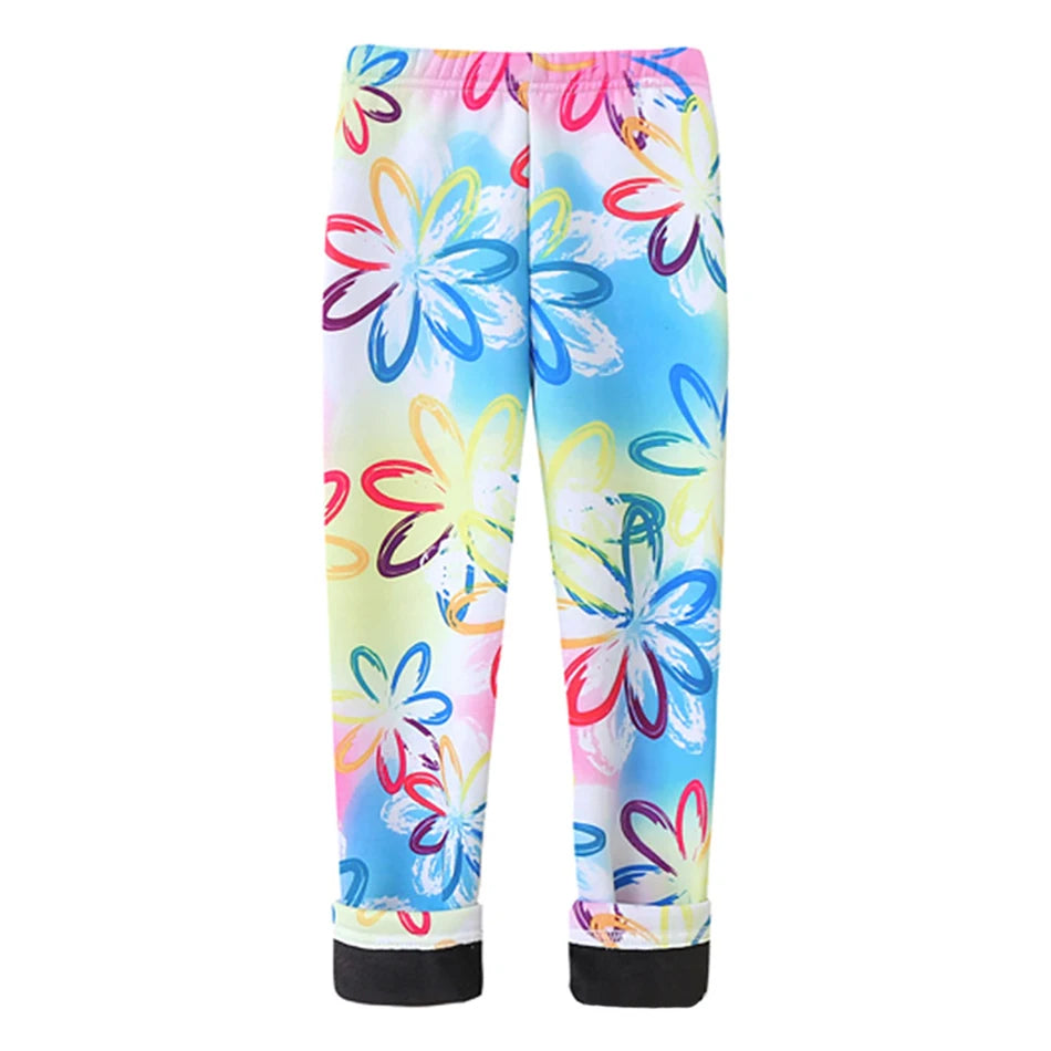 Girls Cozy Fleece-Lined Butterfly Leggings