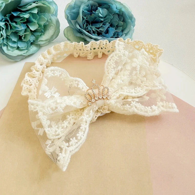 Princess Lace Baby Headband – Bow & Flowers