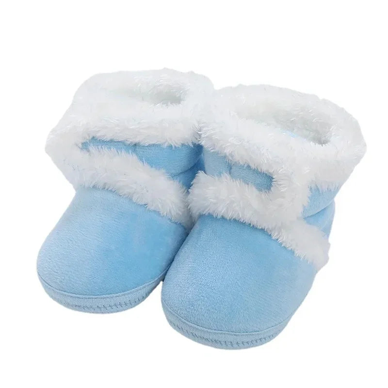 Solid Baby Booties with Pompom