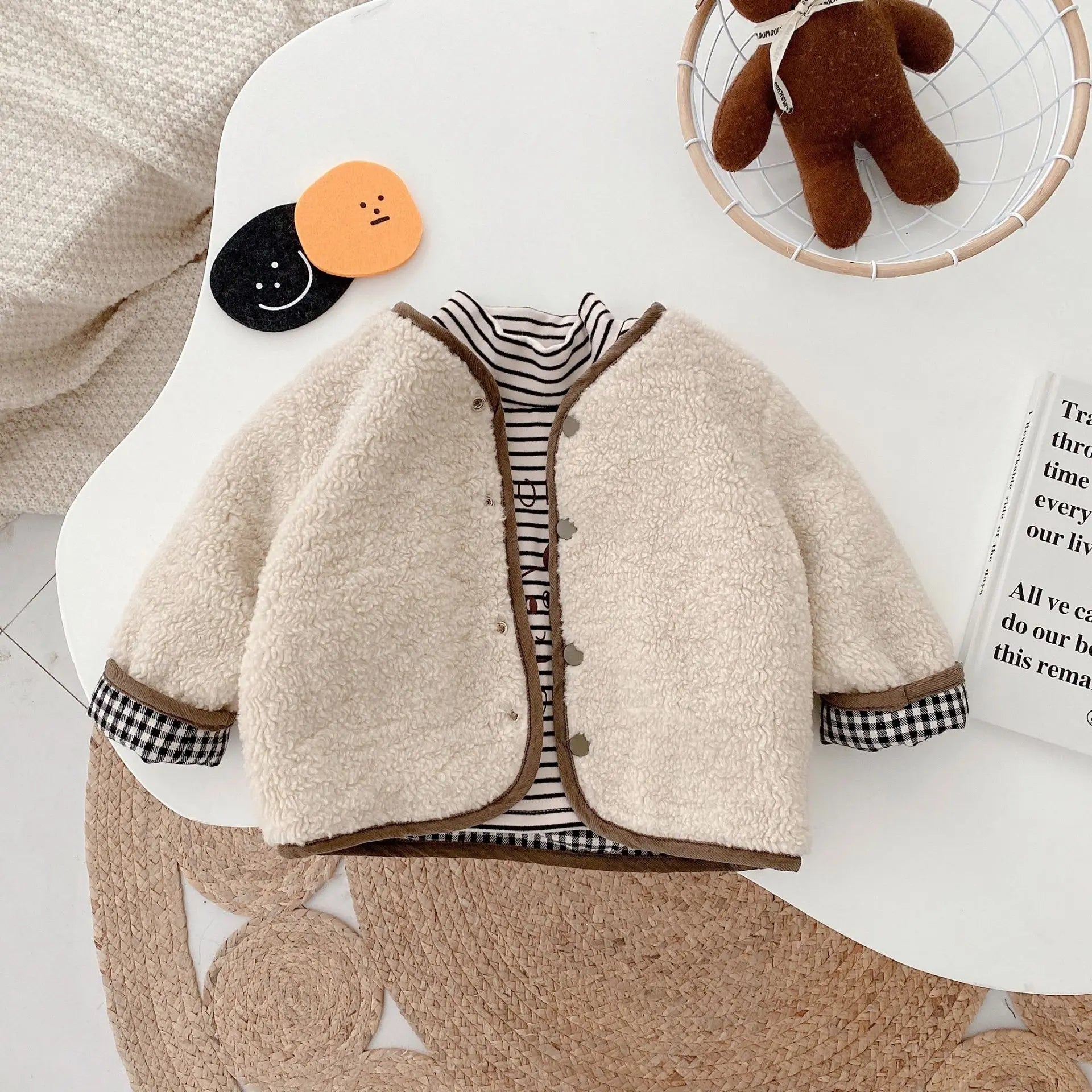 Kids Plaid Plush Jacket