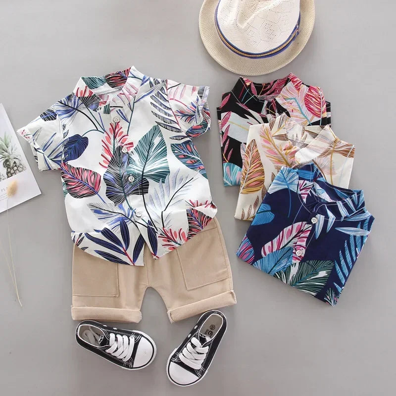 Baby Boy Summer Outfit – 2PCS Top & Shorts Set